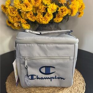 Champion Gray Cooler Bag with Navy Logo NWT